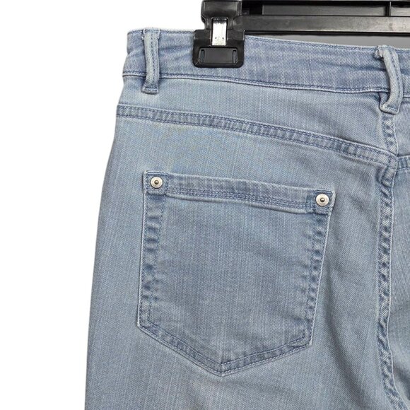 J Jill Authentic Fit Cropped Jeans Womens 10 Cuffed Mid Rise Light Wash - Picture 6 of 9